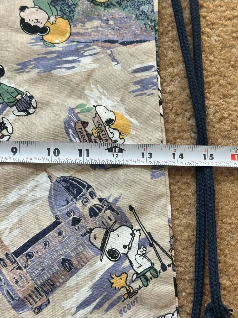 Peanuts x Scout Italy Snoopy Drawstring Backpack Canvas One Size